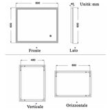 Specchio Per Trucco Da Parete A Parete Con Specchio A Led Per Il Bagno A Parete A Led Nuovo Pulsante,Bianco Freddo,Anti-Appannamento - Consegna gratuita