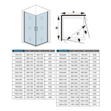 Aica 195 cm Box Doccia Angolare Doppie Porte Battenti Vetro Temperato 6 mm Anticalcare Trasparente - Consegna gratuita