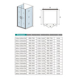 195cm Box Doccia a Tre Lati Porta Battente Saloon Doppia Parete Fissa Vetro da 6mm Temperato Anticalcare Barra Stabilizzatrice 45cm Cromo Lucido - Consegna gratuita