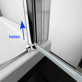 Aica Box Doccia Angolare Porta Battente Trasparente Vetro Temperato Anticalcare Barra Stabilizzatrice da 90/140cm Alto 187cm - Consegna gratuita