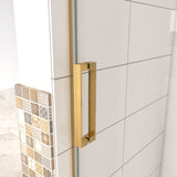Aica 195 cm Box Doccia Per Nicchia Porta Scorrevole Vetro 8mm Temperato Trasparente Anticalcare Telaio Cromato Lucido Finitura Oro - Consegna gratuita