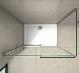 Aica 195 cm Box Doccia Angolare Porta Scorrevole con Parete Fissa Vetro 8 mm Temperato Anticalcare Telaio in Alluminio Cromato Lucido - Consegna gratuita