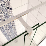 Aica 195 cm Porta Doccia Per Nicchia Anta Scorrevole in Vetro 8 mm Temperato Trasparente Anticalcare Rinforzata da Barra Stabilizzatrice - Consegna gratuita