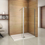 Aica Parete Per Doccia Walk In Alta 200cm Con Paretina Mobile 30/40cm Vetro 8mm Temperato Trasparente Anticalcare Barra Stabilizzatrice 90 cm - Consegna gratuita