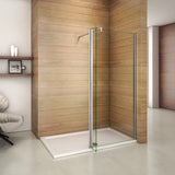 Aica Parete Per Doccia Walk In Alta 200cm Con Paretina Mobile 30/40cm Vetro 8mm Temperato Trasparente Anticalcare Barra Stabilizzatrice 90 cm - Consegna gratuita