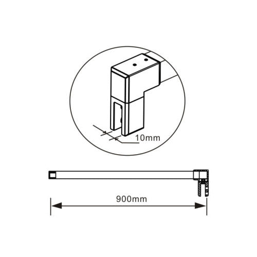 Aica Parete Per Doccia Walk In Con 40cm Paretina Mobile In Vetro 8mm Temperato Tasparente Anticalcare Con Barra Stabilizzatrice Tagliabile 90 cm
