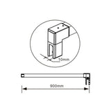 Aica Parete Per Doccia Walk In Con 40cm Paretina Mobile In Vetro 8mm Temperato Tasparente Anticalcare Con Barra Stabilizzatrice Tagliabile 90 cm - Consegna gratuita