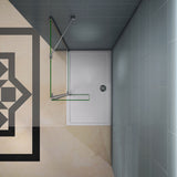 Box doccia walk-in Aica altezza 200 cm a parete in vetro temperato trasparente anticalcare removibile con barra stabilizzatrice da 45 cm o senza barra di supporto - Consegna gratuita