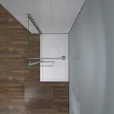 Parete doccia walk-in alta 200 cm con pannello rimovibile da 40 cm, barra stabilizzatrice in vetro temperato trasparente anticalcare da 8 mm o senza barra stabilizzatrice - Consegna gratuita