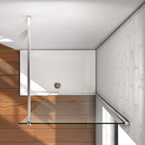 Aica 200cm Parete Per Doccia Walk In Vetro Temperato Trasparente Anticalcare 8 mm Con Barra Stabilizzatrice - Consegna gratuita