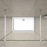 Aica 200 cm Parete Per Doccia Walk In Vetro 8mm Temperato Trasparente Anticalcare con Doppia Barra Stabilizzatrice 110x200 Tipo 1 - Lunga 73-120 cm regolabile - Consegna gratuita