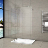 Aica 200 cm Parete Per Doccia Walk In Vetro 8mm Temperato Trasparente Anticalcare con Doppia Barra Stabilizzatrice 90x200 Tipo 4 - Lunga 140 cm tagliabile - Consegna gratuita