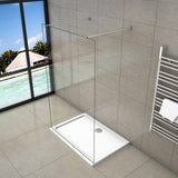 Aica 200 cm Parete Per Doccia Walk In Vetro 8mm Temperato Trasparente Anticalcare con Doppia Barra Stabilizzatrice 100x200 - Consegna gratuita