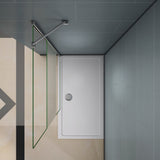 Aica Box Doccia 200 cm Walk In Vetro Temperato Anticalcare Satinato Al Centro Con Barra Stabilizzatrice Snodabile 45cm E Piatto Doccia - Consegna gratuita