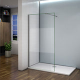 Aica Walk In Alta 200 cm Parete Per Doccia Vetro 8mm Temperato Anticalcare Fascia Centrale Opaca Barra Stabilizzatrice 140cm Piatto Doccia 100 - Consegna gratuita