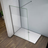 Aica Walk In Alta 200 cm Parete Per Doccia Vetro 8mm Temperato Anticalcare Fascia Centrale Opaca Barra Stabilizzatrice 140cm Piatto Doccia - Consegna gratuita