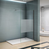 Aica Walk In Alta 200 cm Parete Per Doccia Vetro 8mm Temperato Fascia Centrale Opaca Anticalcare Barra Stabilizzatrice 90cm E Piatto Doccia 85 - Consegna gratuita