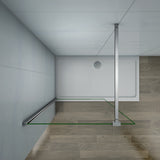 Aica Walk In Alta 200 cm Parete Per Doccia Vetro Da 8mm Temperato Trasparente Anticalcare Con Barra Stabilizzatrice 90cm - Consegna gratuita