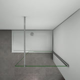 Aica Walk In Parete Per Doccia Con Barra Stabilizzatrice 140cm Vetro 8mm Temperato Trasparente Anticalcare Alta 200 cm - Consegna gratuita