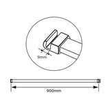 Aica Parete Per Doccia Walk In Alta 200cm Vetro Temperato Trasparente Anticalcare 8mm Barra Stabilizzatrice Tagliabile 90 cm Piatto Doccia Incluso - Consegna gratuita