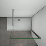 Aica Walk In Alta 200 cm Parete Per Doccia Vetro 8mm Temperato Trasparente Anticalcare Con Barra Stabilizzatrice Regolabile 70-120cm - Consegna gratuita