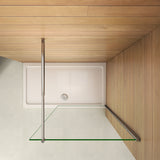 Aica Box Doccia 200 cm Walk In Vetro Satinato Al Centro Temperato Anticalcare Con Barra Stabilizzatrice Regolabile 70-120cm Piatto Doccia Incluso - Consegna gratuita