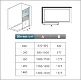 Aica Box Doccia 200 cm Walk In Vetro Satinato Al Centro Temperato Anticalcare Con Barra Stabilizzatrice Regolabile 70-120cm Piatto Doccia Incluso - Consegna gratuita