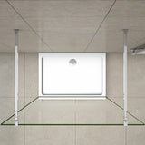 Aica 200 cm Walk In Parete Per Doccia in Vetro 8 mm Temperato Anti-frantumi Anticalcare Striscia Centrale Opaca con Doppia Barra Stabilizzatrice - Consegna gratuita