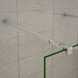 Aica 200 cm Walk In Parete Per Doccia in Vetro 8 mm Temperato Anti-frantumi Anticalcare Striscia Centrale Opaca con Doppia Barra Stabilizzatrice - Consegna gratuita