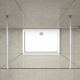 Aica 200 cm Walk In Parete Per Doccia in Vetro 8 mm Temperato Anti-frantumi Anticalcare Striscia Centrale Opaca con Doppia Barra Stabilizzatrice - Consegna gratuita