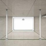 Aica 200 cm Walk In Parete Per Doccia in Vetro 8 mm Temperato Anti-frantumi Anticalcare Striscia Centrale Opaca con Doppia Barra Stabilizzatrice - Consegna gratuita