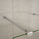 Aica 200 cm Walk In Parete Per Doccia in Vetro 8 mm Temperato Anti-frantumi Anticalcare Striscia Centrale Opaca con Doppia Barra Stabilizzatrice - Consegna gratuita