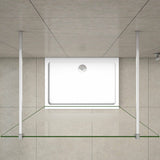 Aica 200 cm Walk In Parete Per Doccia in Vetro 8 mm Temperato Anti-frantumi Anticalcare Striscia Centrale Opaca con Doppia Barra Stabilizzatrice - Consegna gratuita