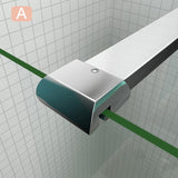 Aica Parete Per Doccia Walk In Alta 200cm Vetro Temperato Anti-frantumi Anticalcare 8mm Striscia Satinata-Opaca Barra Stabilizzatrice 90 cm - Consegna gratuita