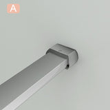 Aica Parete Per Doccia Walk In Alta 200cm Vetro Temperato Anti-frantumi Anticalcare 8mm Striscia Satinata-Opaca Barra Stabilizzatrice 90 cm - Consegna gratuita