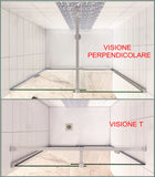Aica 195 cm Porta Doccia Per Nicchia Anta Scorrevole in Vetro 8 mm Temperato Trasparente Anticalcare Rinforzata da Barra Stabilizzatrice - Consegna gratuita