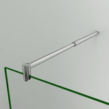 Aica 200cm Parete Per Doccia Walk In Vetro Temperato Trasparente Anticalcare 10mm Con Barra Stabilizzatrice Dimensioni Multiple - Consegna gratuita