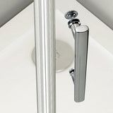 Aica Box Doccia Angolare Porta Battente Trasparente Vetro Temperato Anticalcare Barra Stabilizzatrice da 90/140cm Alto 187cm - Consegna gratuita