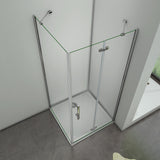 Aica 195 cm Box Doccia Angolare Porta Battente più Parete Fissa Vetro 6 mm Temperato Anticalcare Trasparente Telaio Cromo Lucido varie dimensioni - Consegna gratuita