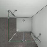 Aica 195 cm Box Doccia Angolare Porta Battente più Parete Fissa Vetro 6 mm Temperato Anticalcare Trasparente Telaio Cromo Lucido varie dimensioni - Consegna gratuita
