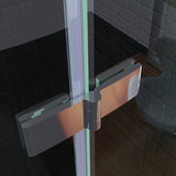 Aica 195 cm Box Doccia Semicircolare Doppia Porta Battente Saloon Vetro 6 mm Temperato Trasparente anticalcare con Barra Stabilizzatrice - Consegna gratuita