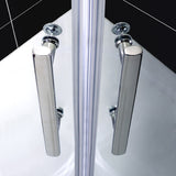 Aica 195 cm Box Doccia Semicircolare Doppia Porta Battente Saloon Vetro 6 mm Temperato Trasparente anticalcare con Barra Stabilizzatrice - Consegna gratuita