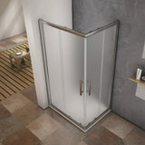 Aica Cabina Doccia Angolare Scorrevole Vetro Temperato Opaco 6mm - Consegna gratuita