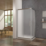 Aica Cabina Doccia Angolare Scorrevole Vetro Temperato Opaco 6mm - Consegna gratuita