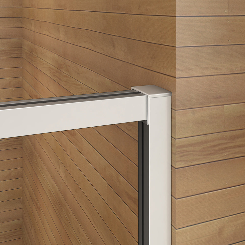Aica 90x185 cm Porta Doccia Battente Per Nicchia Apertura Pivotante In Vetro 6 mm Temperato Trasparente Telai Con Processo Di Elettroforesi