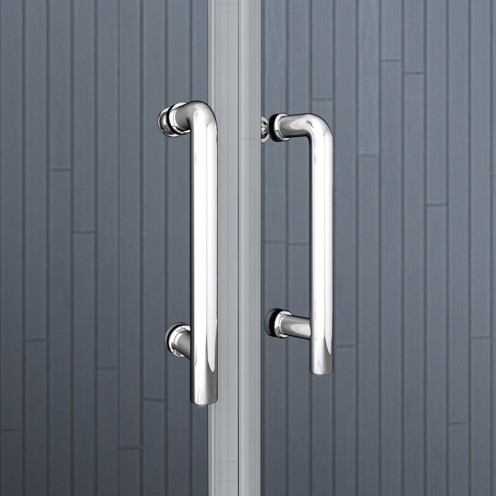 Aica 80X100cm Box Doccia Semicircolare Scorrevole In Alluminio Elettroforesi Vetro Temperato Trasparente R