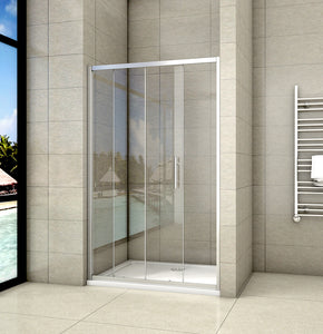 Aica 190 cm Porta Doccia Per Nicchia Anta Scorrevole Ingresso Laterale In Vetro 5mm Temperato Trasparente 110x190