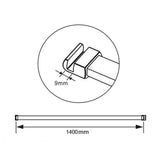 Aica Parete Per Doccia Walk In H. 200cm Vetro Temperato Anti-frantumi Anticalcare 8mm Striscia Opaca Barra Stabilizzatrice 140 cm - Consegna gratuita