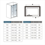 Aica 195 cm Porta Doccia Per Nicchia Anta Scorrevole Ingresso Laterale Vetro 8mm Temperato Trasparente Anticalcare Cromato Lucido - Consegna gratuita