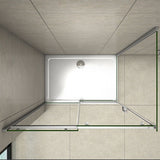 Aica 195cm Box Doccia Angolare Porta Scorrevole Vetro 8mm Temperato Anticalcare Trasparente Telaio Cromato Lucido varie dimensioni - Consegna gratuita